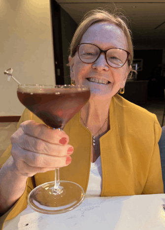 Mom at Capital One Lounge